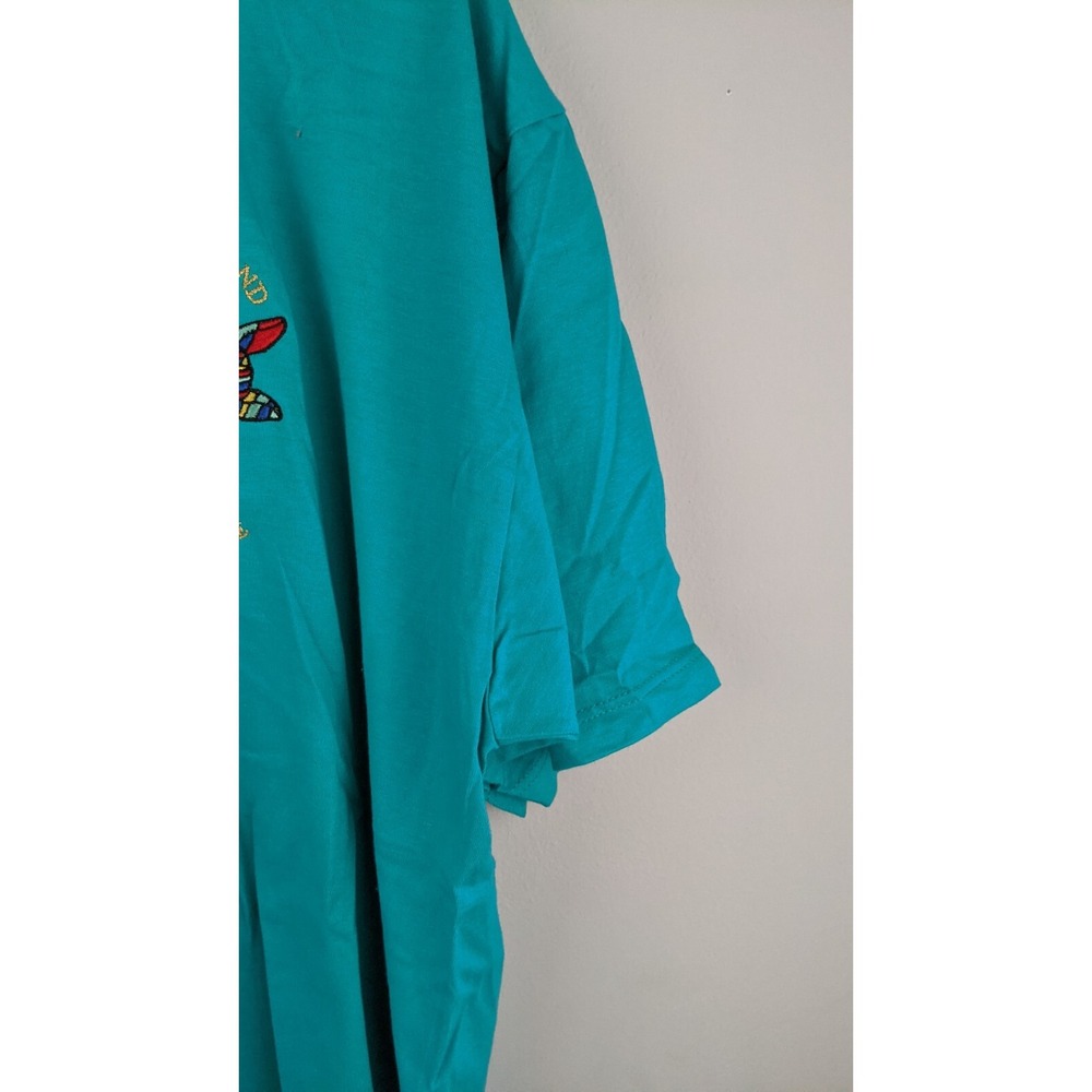 Vintage Treasure Island at The Mirage T-Shirtโ Teal Embroidered Pirate Design XL - Picture 7 of 16